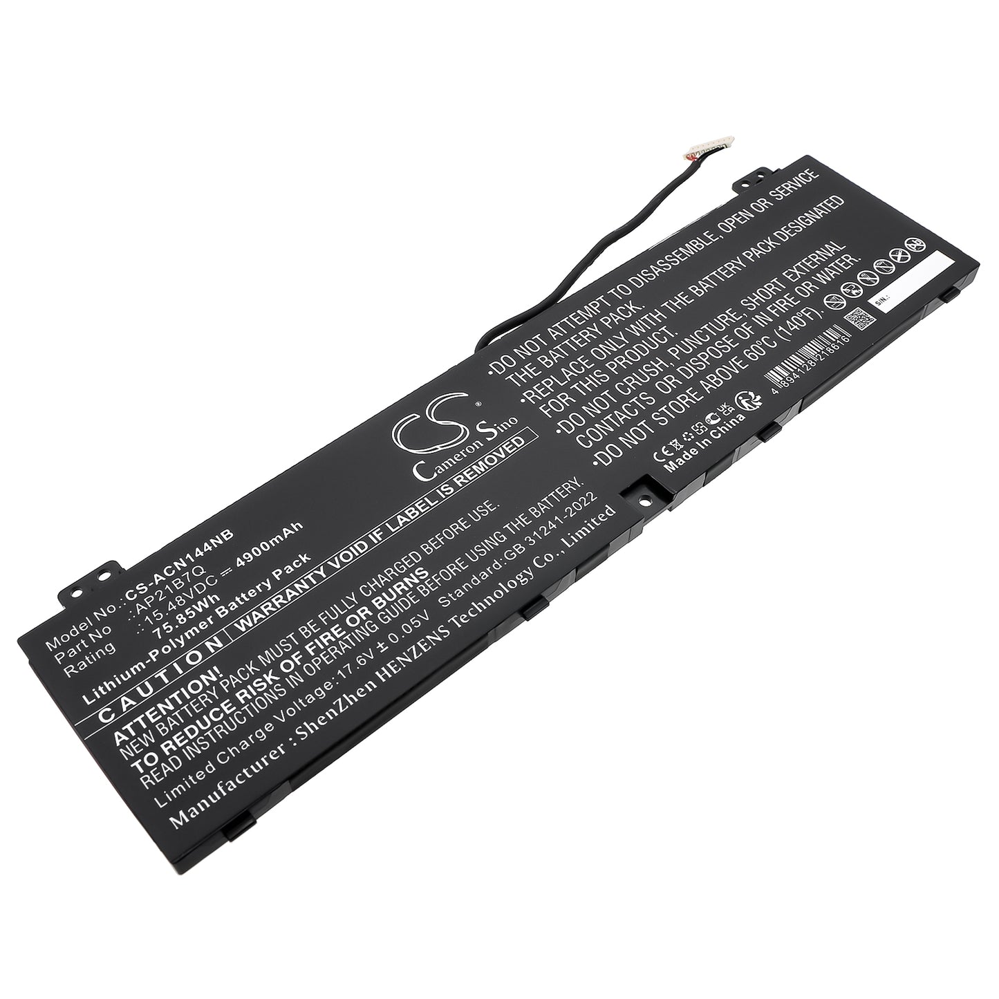 CS-ACN144NB Replacement Battery – Compatible with Nitro 14 (AN14-41), Nitro 14 AN14-41-R0CD, Nitro 14 AN14-41-R0KZ, Nitro 14 AN14-41-R28G, Nitro 14 AN14-41-R29T, Nitro 14 AN14-41-R3DL, Nitro 14 AN14-41-R3MX, Nitro 14 AN14-41-R4M4, Nitro 14 AN14-41-R4X2, Nitro 14 AN14-41-R54G, Nitro 14 AN14-41-R5AD, Nitro 14 AN14-41-R5LJ, Nitro 14 AN14-41-R5PD, Nitro 14 AN14-41-R686, Nitro 14 AN14-41-R74Z, Nitro 14 AN14-41-R7VN, Nitro 14 AN14-41-R913, Nitro 14 AN14-41-R9Z4, PHN14-51-72PG, PHN14-51-77Z6,
