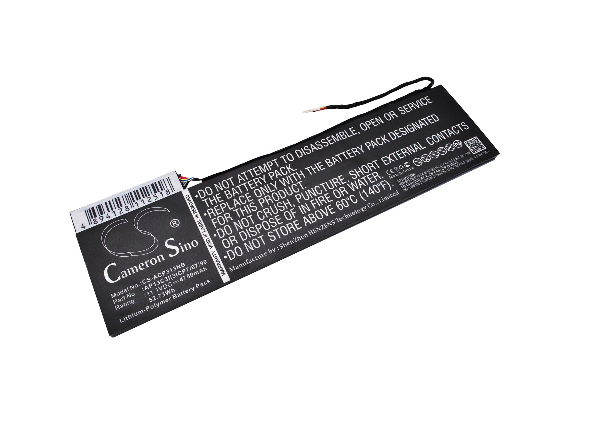 11.1V 4750mAh/52.73Wh Li-Polymer Notebook/Laptop Battery for Acer