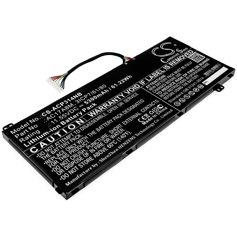 CS-ACP314NB Replacement Battery – Compatible with SF314-52-57EJ, SP314-52, SP314-52-30SD, SP314-52-34M3, SP314-52-36PS, SP314-52-501M, SP314-52-50HT, SP314-52-51K3, SP314-52-54R2, SP314-52-58AR, Spin 3 SP314-52, Spin 3 SP314-52-30SD, Spin 3 SP314-52-31FP, Spin 3 SP314-52-331FP, Spin 3 SP314-52-34M3, Spin 3 SP314-52-34UD, Spin 3 SP314-52-359F, Spin 3 SP314-52-35AH, Spin 3 SP314-52-37MH, SPIN 3 SP314-52-37XY, Spin 3 SP314-52-50HT, Spin 3 SP314-52-518G, Spin 3 SP314-52-52JK, Spin 3 SP314-52-549T,