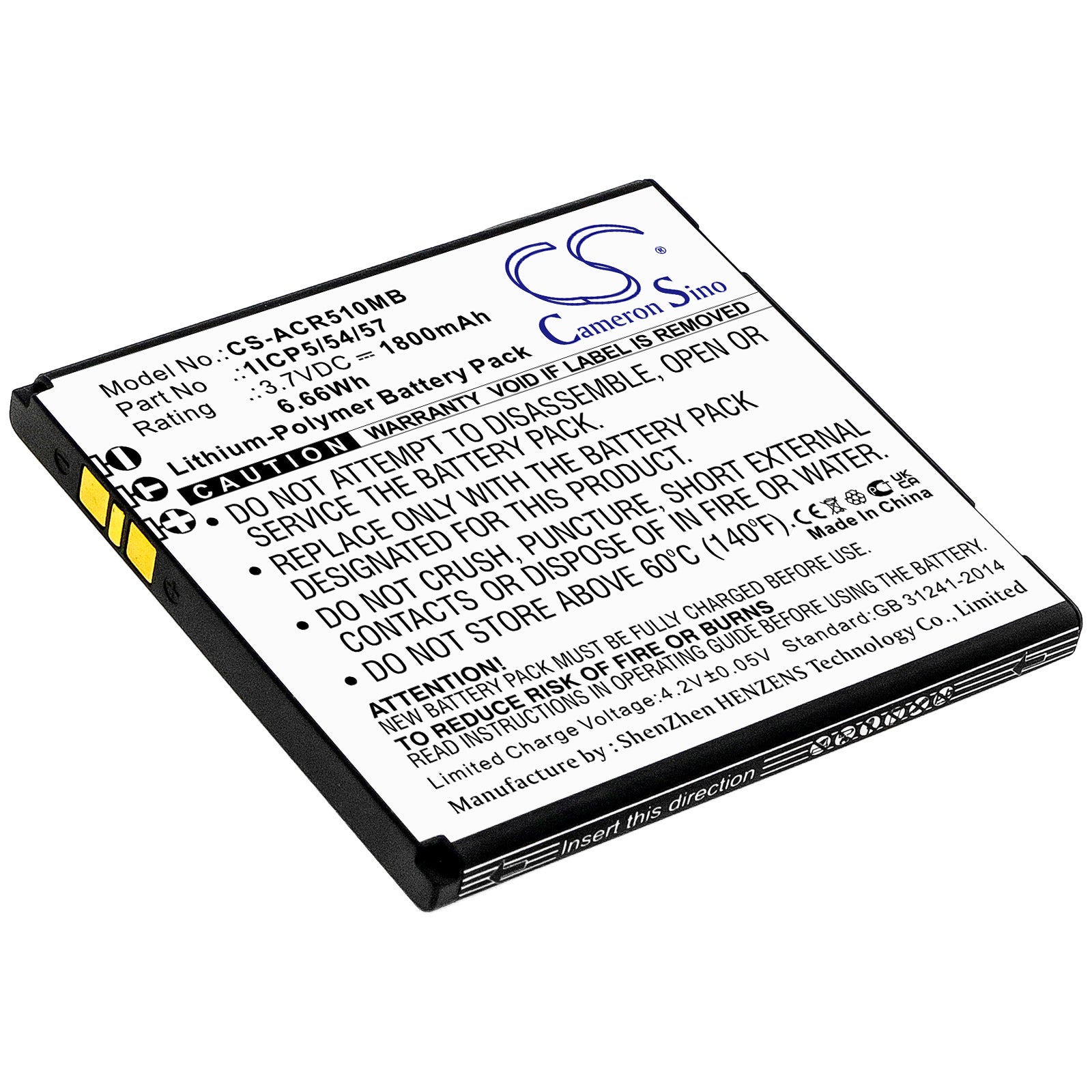 CS-ACR510MB Replacement Battery – Compatible with AC310, AC315, AC417, AC510, AC517