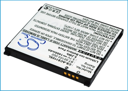 3.7V 1400mAh/5.2Wh Li-ion Mobile/SmartPhone Battery for Acer