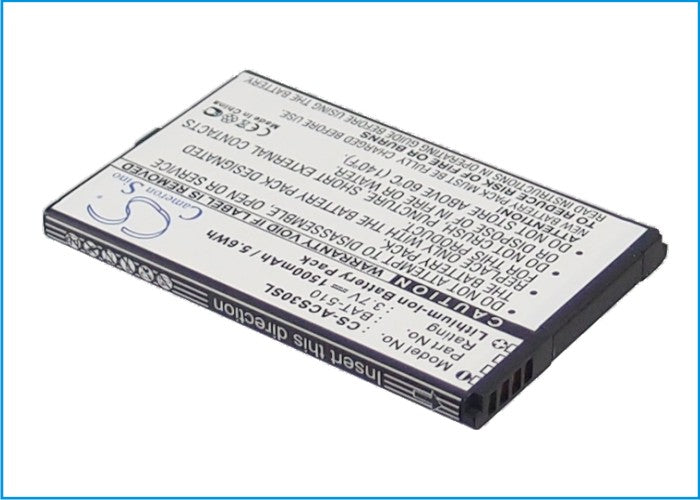 3.7V 1500mAh/5.6Wh Li-ion Mobile/SmartPhone Battery for Acer