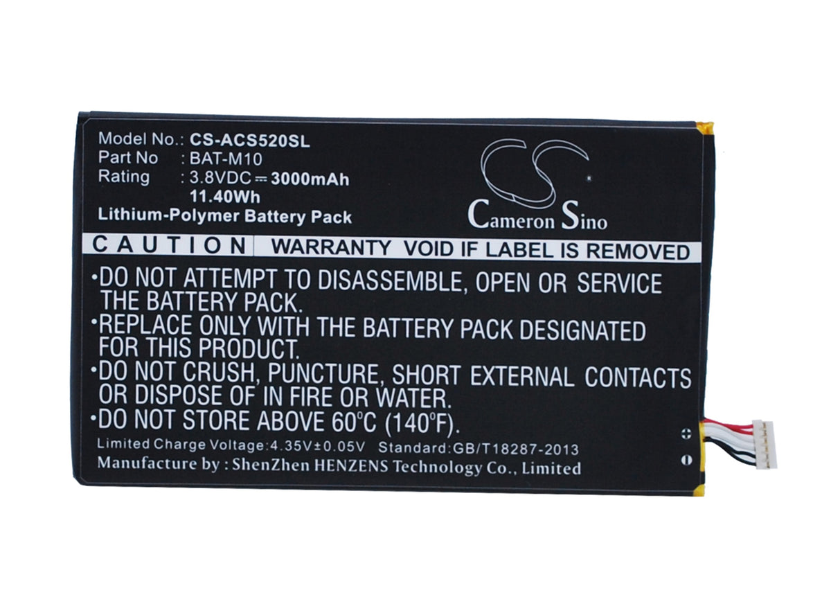 3.8VV 3000mAh/11.40Wh Li-Polymer Mobile/SmartPhone Battery for Acer