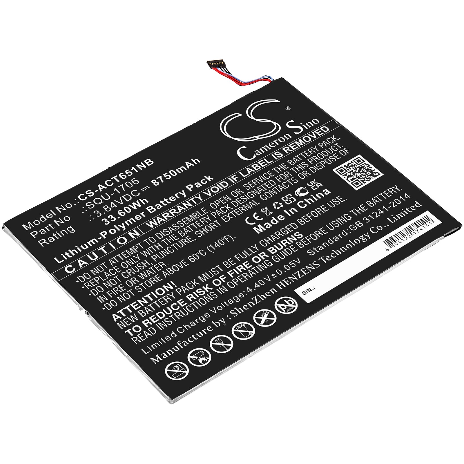 CS-ACT651NB Replacement Battery – Compatible with Chromebook Tab 10, D651N