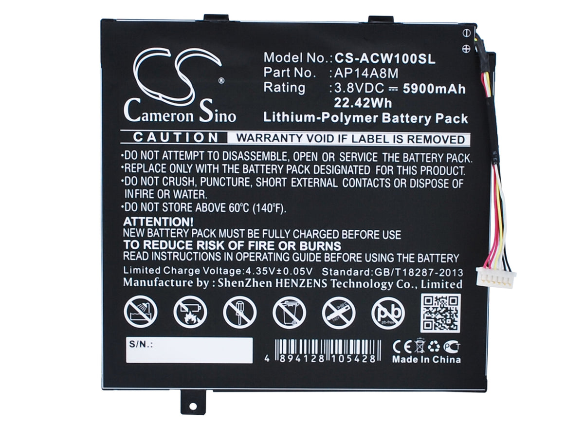 3.8V 5900mAh/22.42Wh Li-Polymer Tablet Battery for Acer