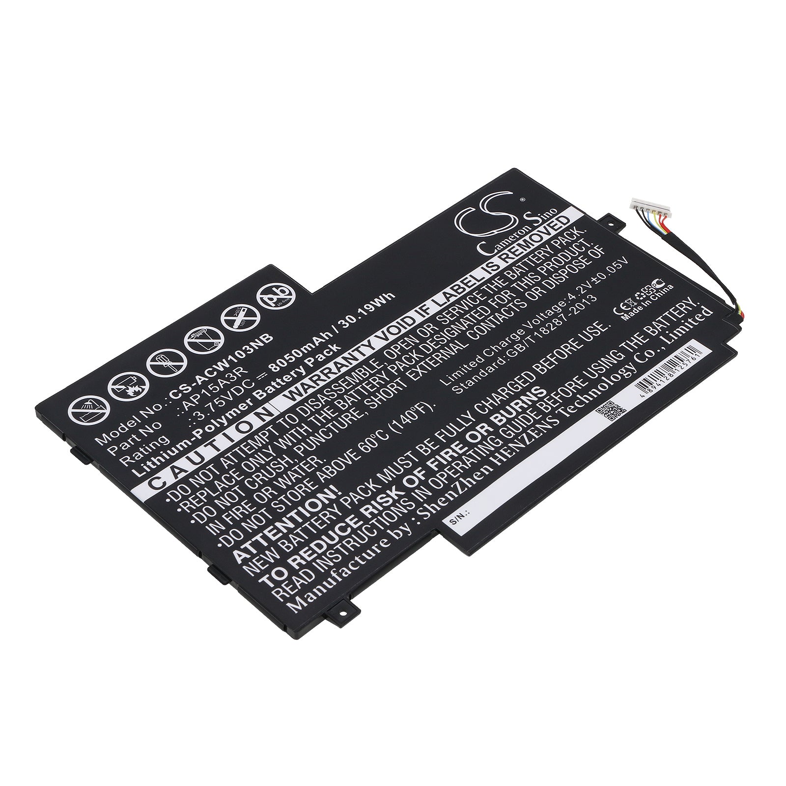 3.75V 8050mAh/30.19Wh Li-Polymer Notebook/Laptop Battery for Acer