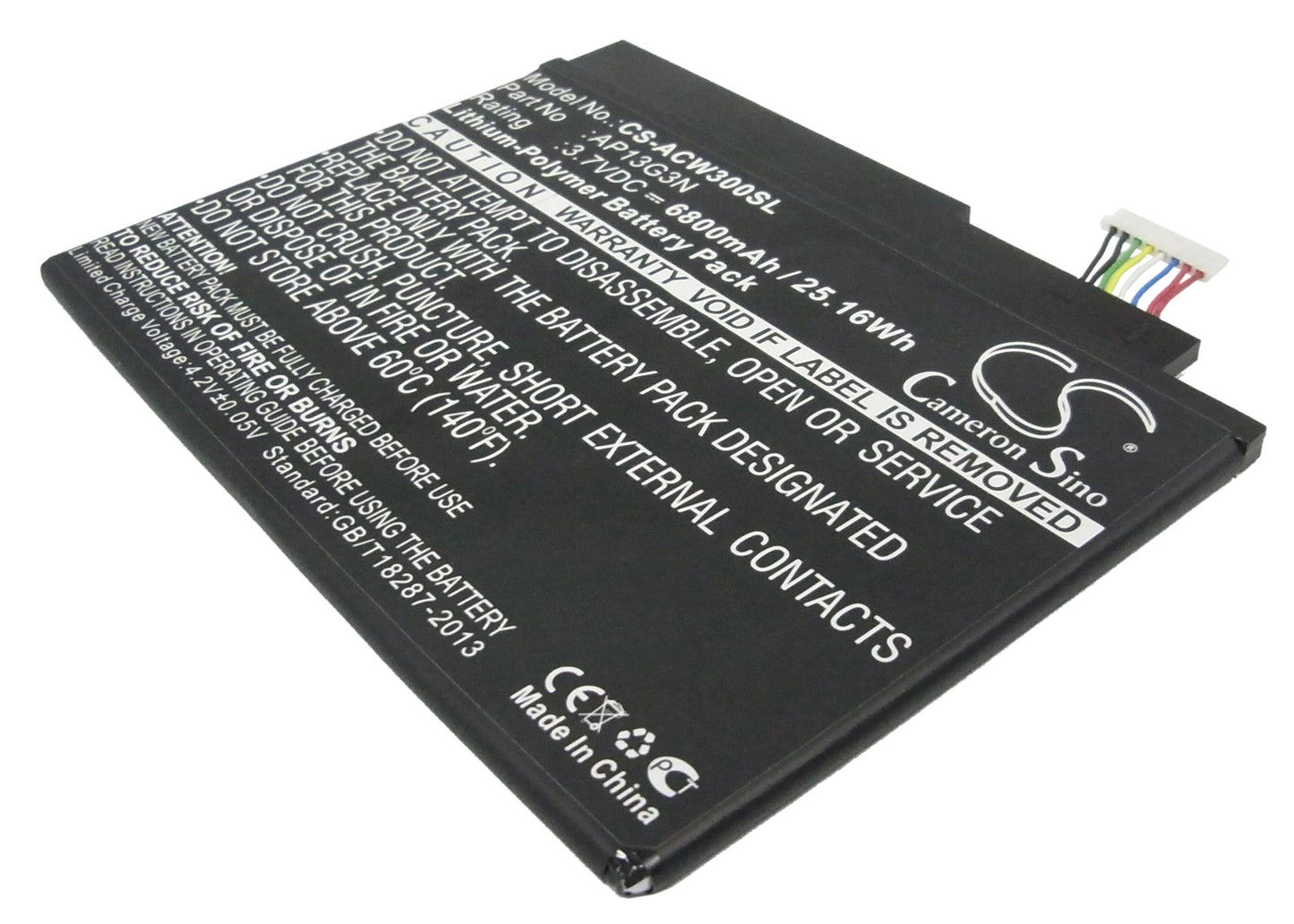 3.7V 6800mAh/25.16Wh Li-Polymer Tablet Battery for Acer