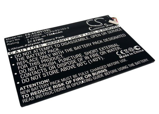 3.7V 7300mAh/27.01Wh Li-Polymer Tablet Battery for Acer