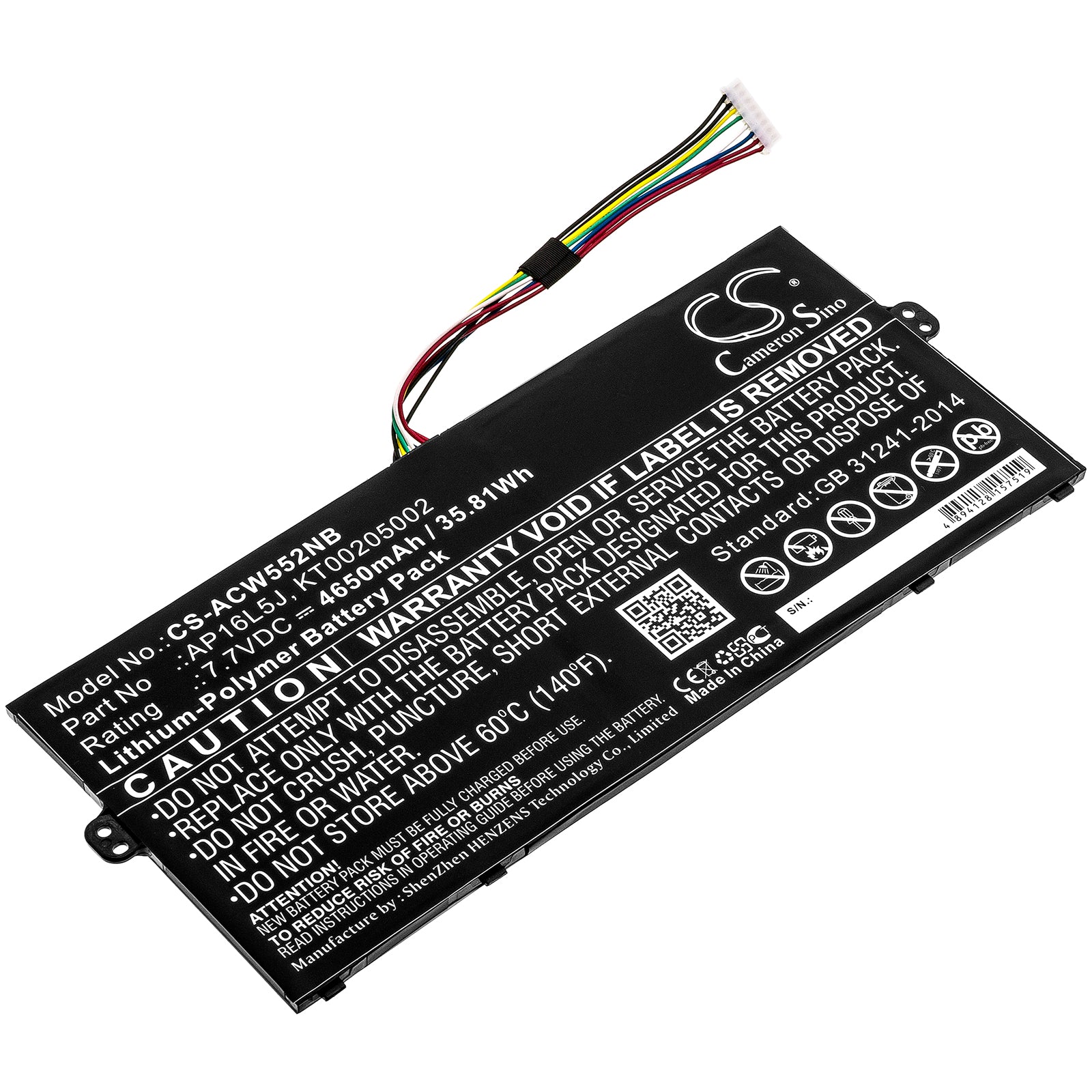 CS-ACW552NB Replacement Battery – Compatible with KT.00205.002, NX.GTMED.008, NX.GTMEF.019, NX.GTMEK.003, NX.GTMEK.005, NX.GTMET.006, NX.GTMSG.001, NX.GTMSG.006, NX.GU4EK.001, NX.GU4EK.003, NX.GU4SG.003, NX.GU4SI.005, NX.H69SG.003, NX.H7HEF.005, NX.H7HEG.001, NX.H7HEK.002, NX.H7HSG.002, NX.H7KEF.003, NX.H7KSG.001, SF514-52T-51HP, SF514-52T-52DL, SF514-52T--52ZM, SF514-52T-5547, SF514-52T-57ZG, SF514-52T-59HY, SF514-52T-59ZG, SF514-52T-80JT, SF514-52T-80TF, SF514-52T-811W, SF514-52T-81VK,