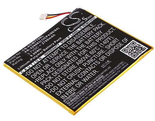 3.7V 2700mAh/9.99Wh Li-Polymer Tablet Battery for Acer