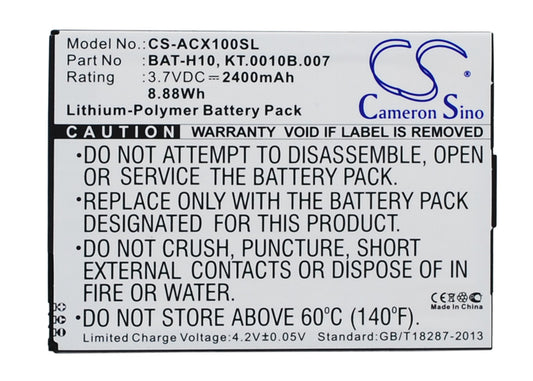 3.7V 2400mAh/8.88Wh Li-Polymer Mobile/SmartPhone Battery for Acer
