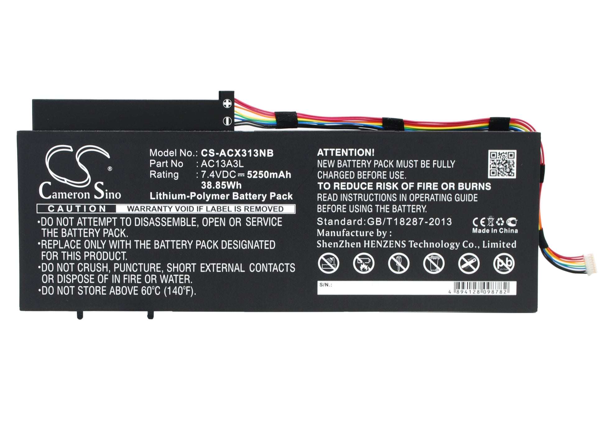 7.4V 5250mAh/38.85Wh Li-Polymer Notebook/Laptop Battery for Acer