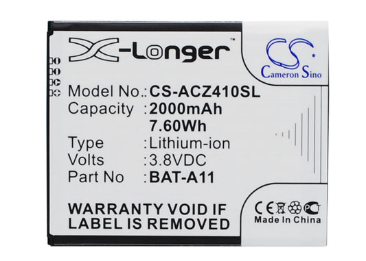 3.8V 2000mAh/7.60Wh Li-ion Mobile/SmartPhone Battery for Acer