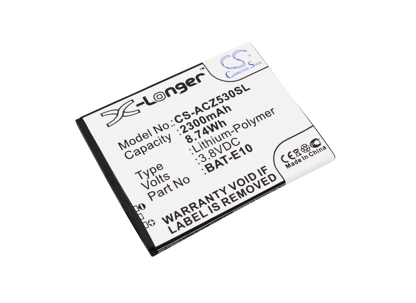 3.8V 2300mAh/8.74Wh Li-Polymer Mobile/SmartPhone Battery for Acer