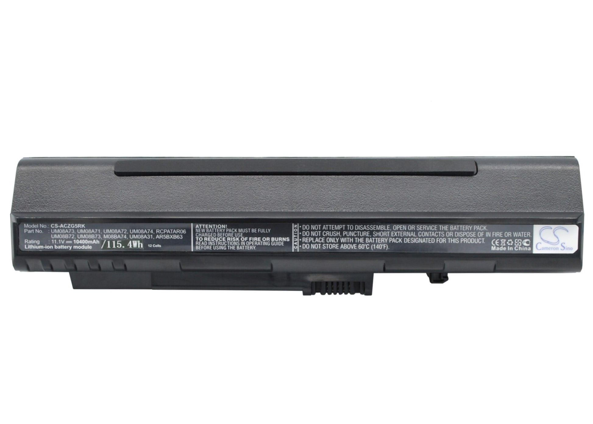 11.1V 10400mAh Li-ion UMPC/Netbook Battery for Acer