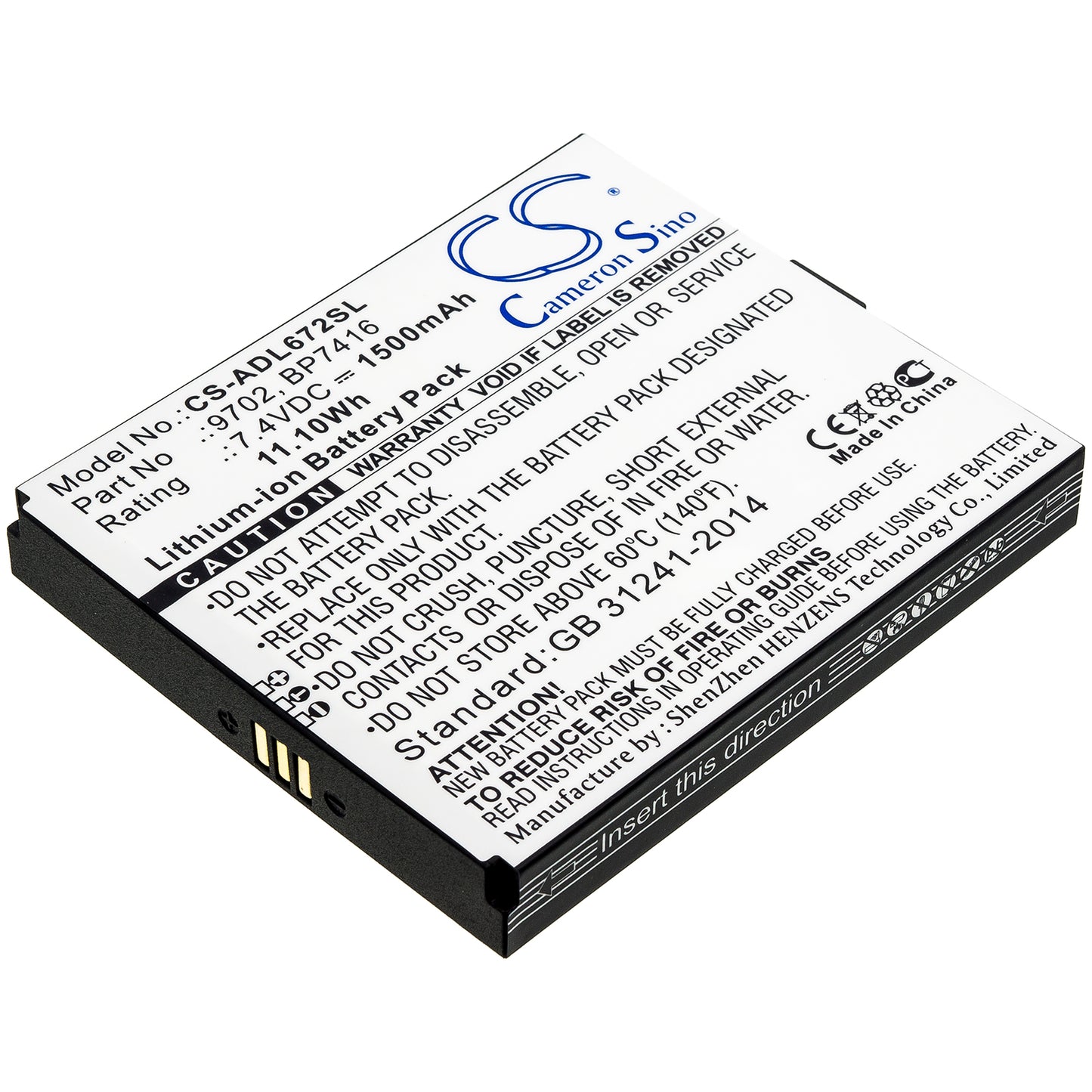 CS-ADL672SL Replacement Battery – Compatible with 672, ADT 672