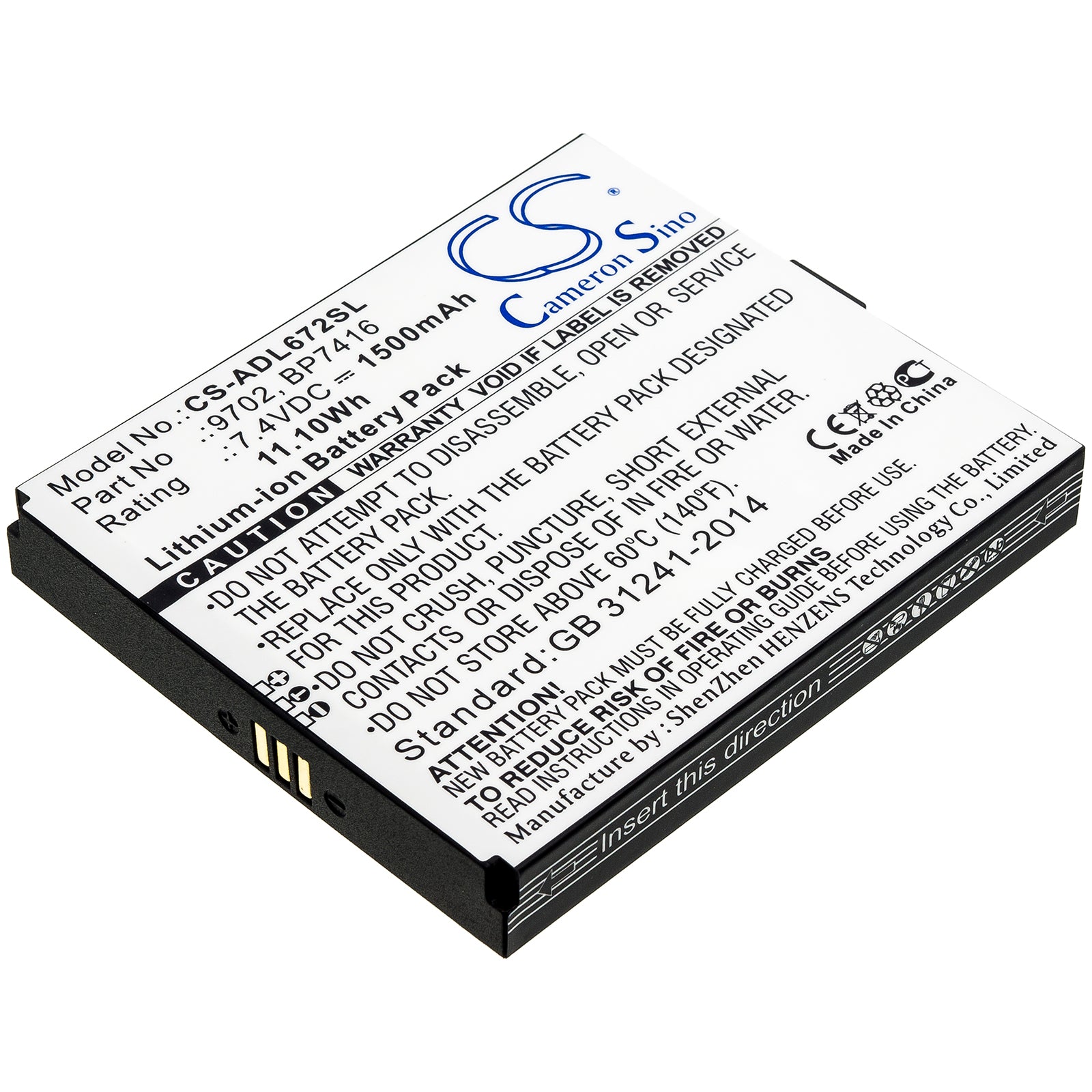CS-ADL672SL Replacement Battery – Compatible with 672, ADT 672