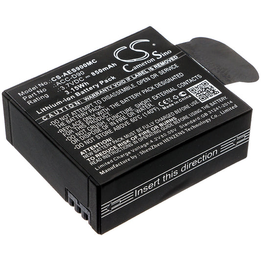3.7V 850mAh/3.15Wh Li-ion Camera Battery for AEE