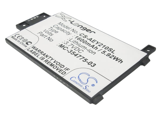 3.7V 1600mAh/5.92Wh Li-ion Ebook/eReader Battery for Amazon