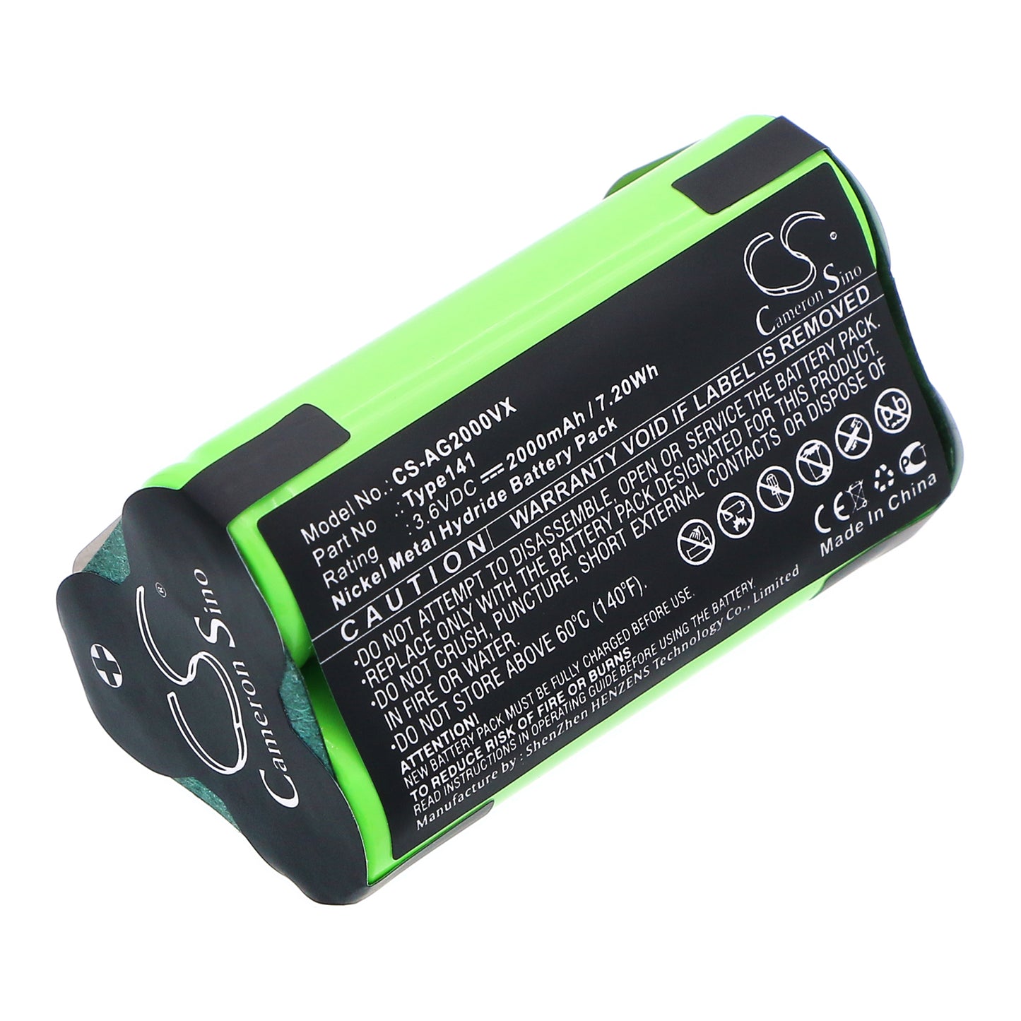 3.6V 2000mAh/7.20Wh Ni-MH Vacuum Battery for AEG