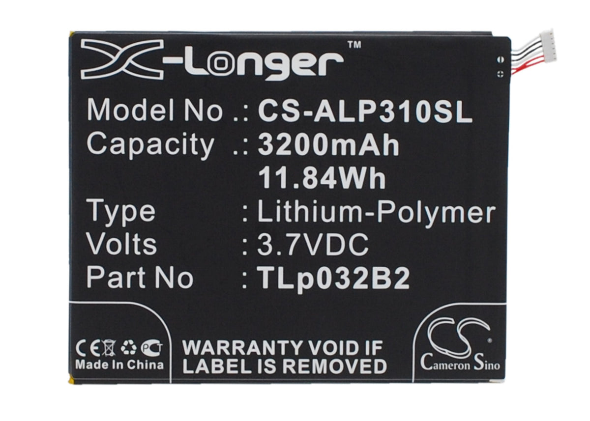 CS-ALP310SL 3200mAh / 11.84Wh suitable for Alcatel One Touch POP 7, P310A, One Touch Pixi 8 ...