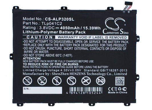 3.8V 4050mAh/15.39Wh Li-Polymer Tablet Battery for Alcatel