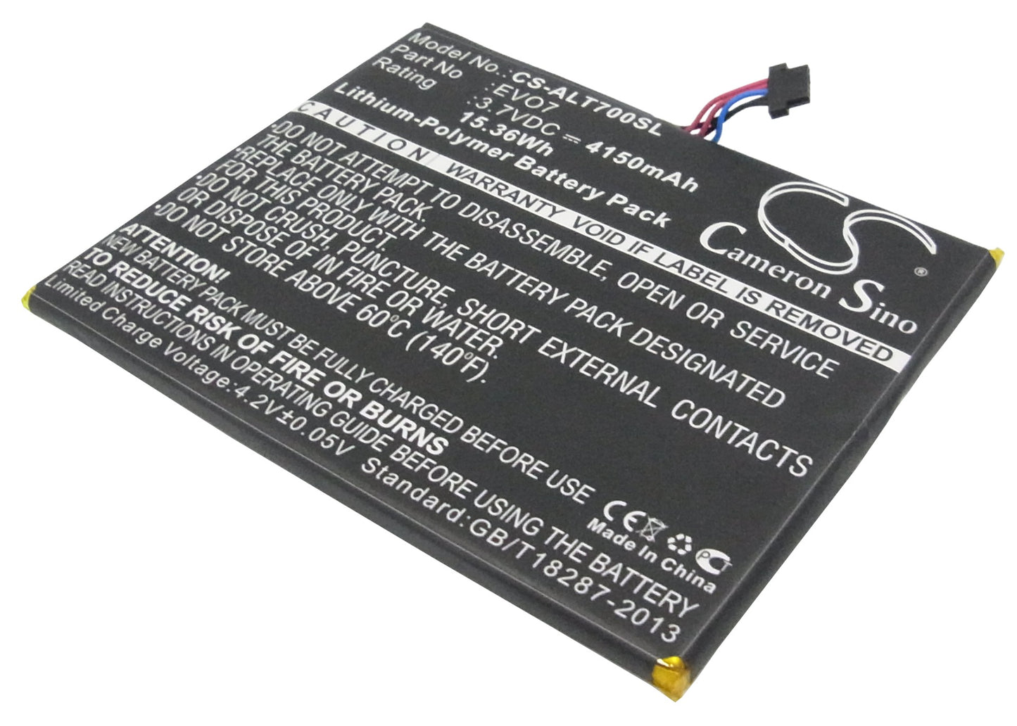 3.7V 4150mAh/15.36Wh Li-Polymer Tablet Battery for Alcatel