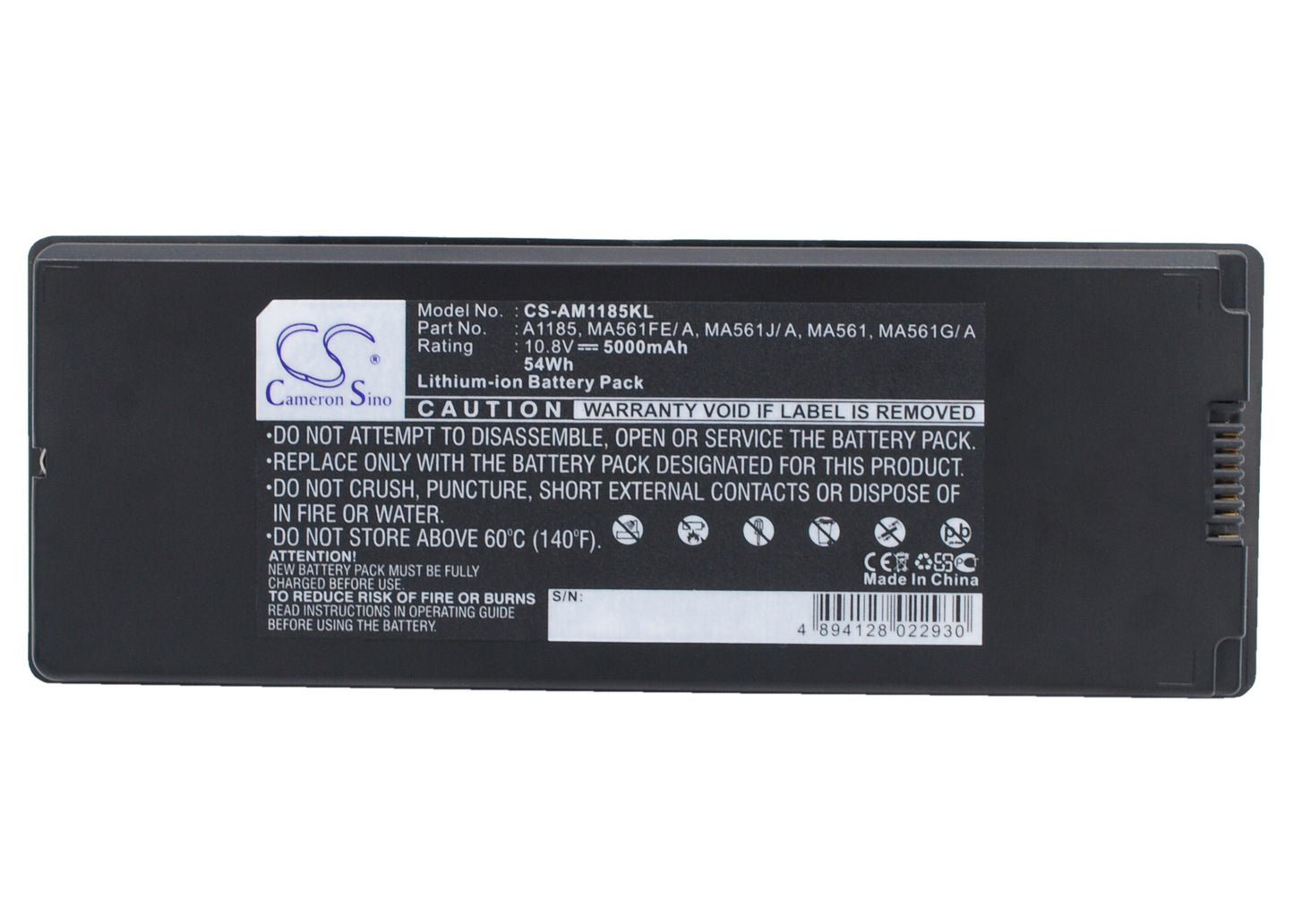 10.8V 5000mAh/54.00Wh Li-Polymer Notebook/Laptop Battery for Apple