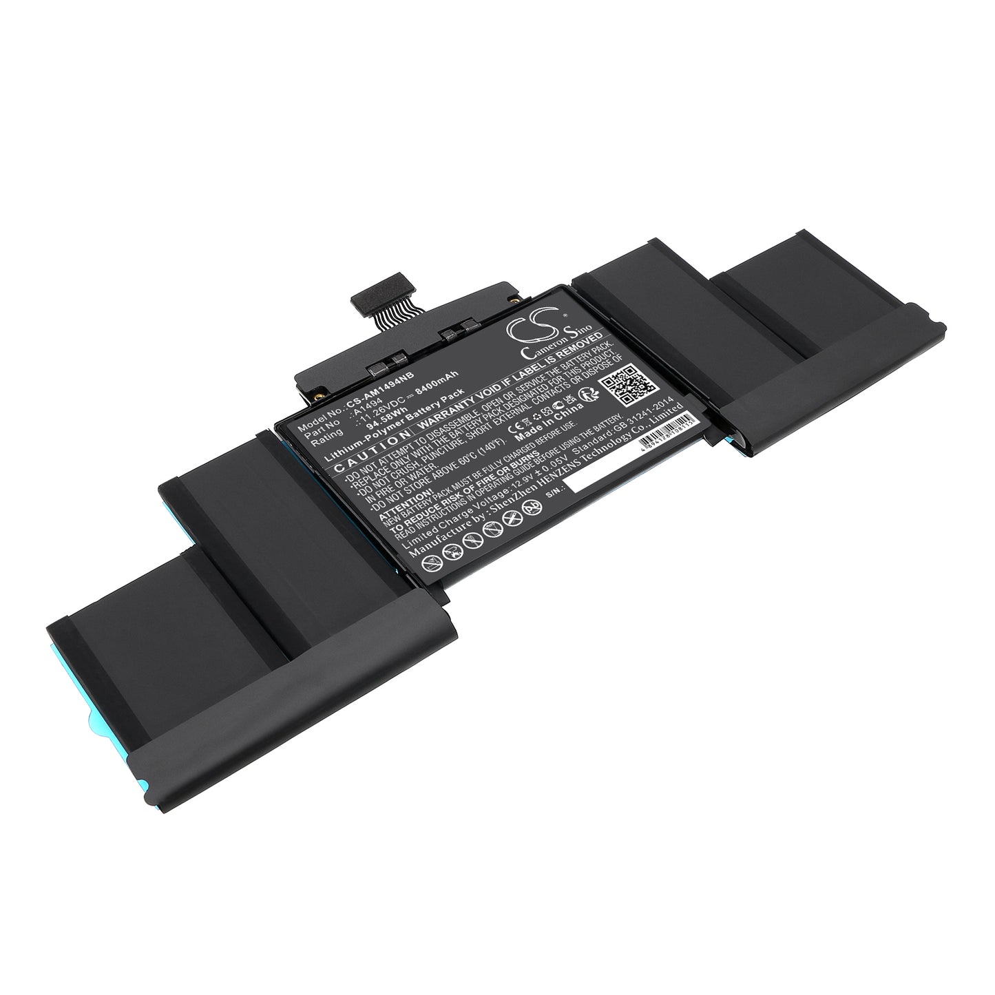 11.26V 8400mAh/94.58Wh Li-Polymer Notebook/Laptop Battery for Apple