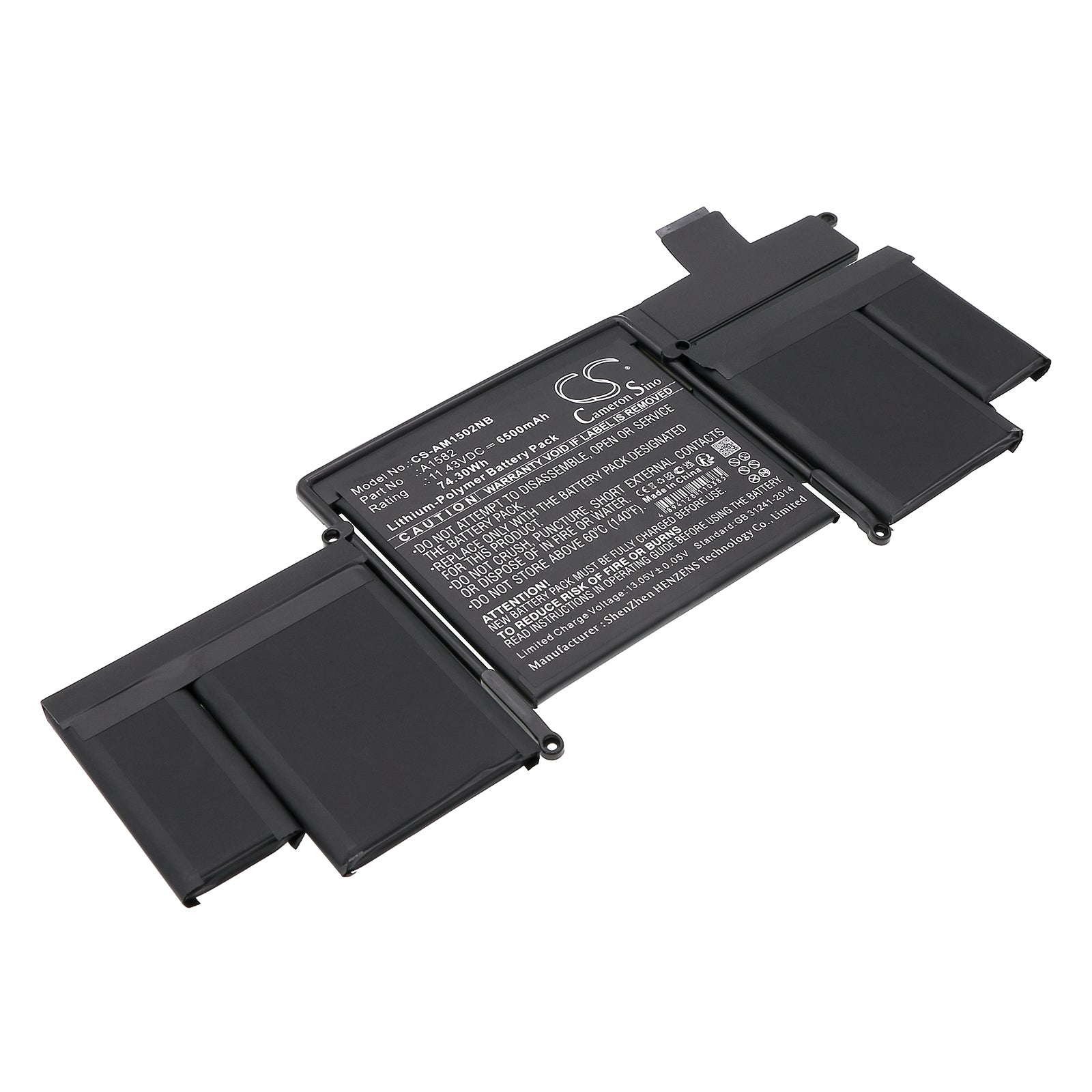 11.43V 6500mAh/74.29Wh Li-Polymer Notebook/Laptop Battery for Apple