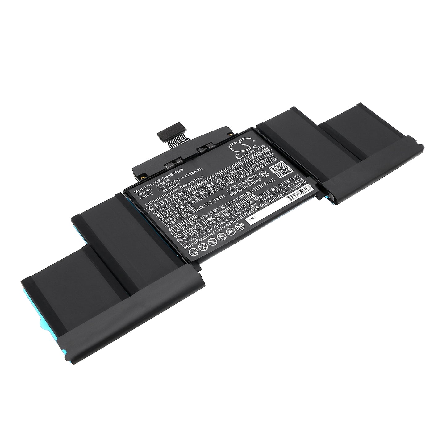 CS-AM1618NB Replacement Battery – Compatible with A1398 Retina 2015, Macbook Pro 15 A1398 Retina (2, Macbook Pro 15 ME293, Macbook Pro 15 ME294, MacBook Pro 15" A1398 Retina 2, MACBOOK PRO retina A1398 2015, MacBook Pro(MJLQ2CH/A), MacBook Pro(MJLT2CH/A)
