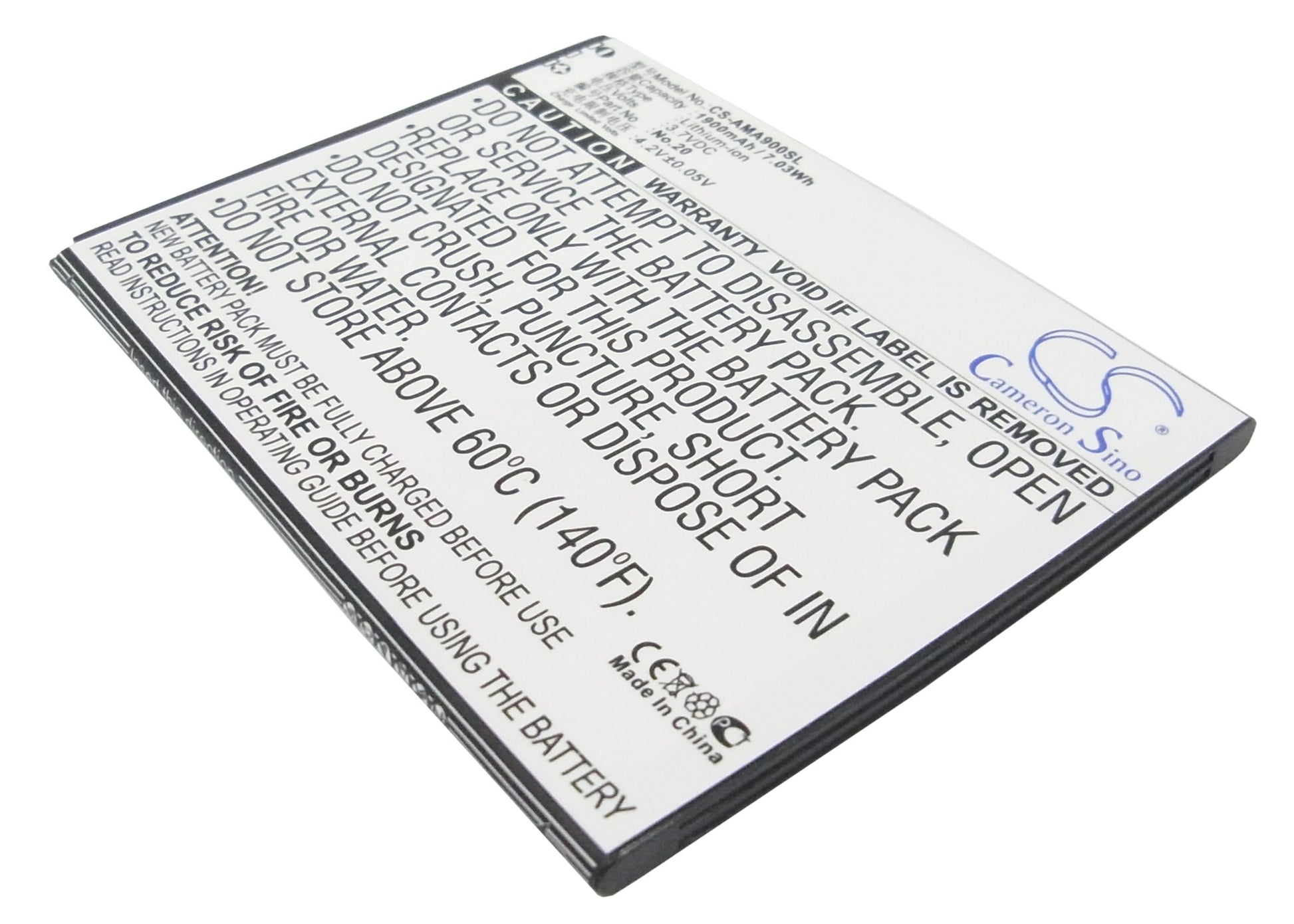 3.7V 1900mAh/7.03Wh Li-ion Mobile/SmartPhone Battery for AMOI