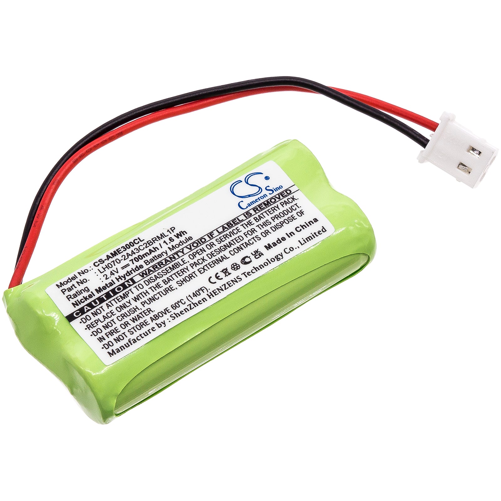 2.4V 700mAh/1.6Wh Ni-MH Cordless Phone Battery for GE