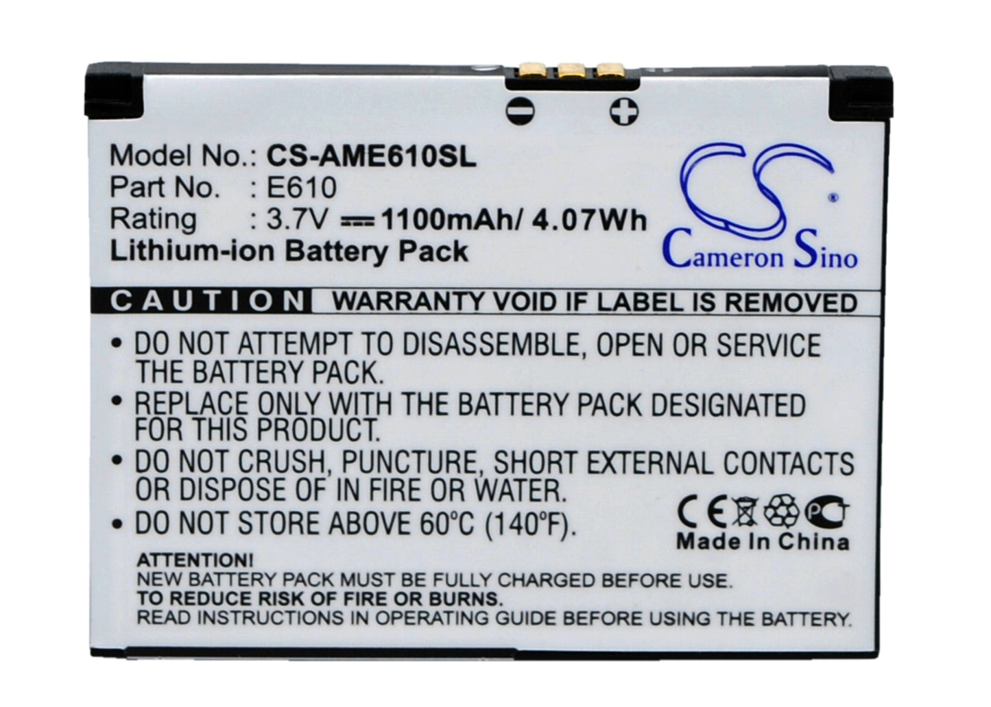 3.7V 1100mAh Li-ion VoIP Phone Battery for AMOI