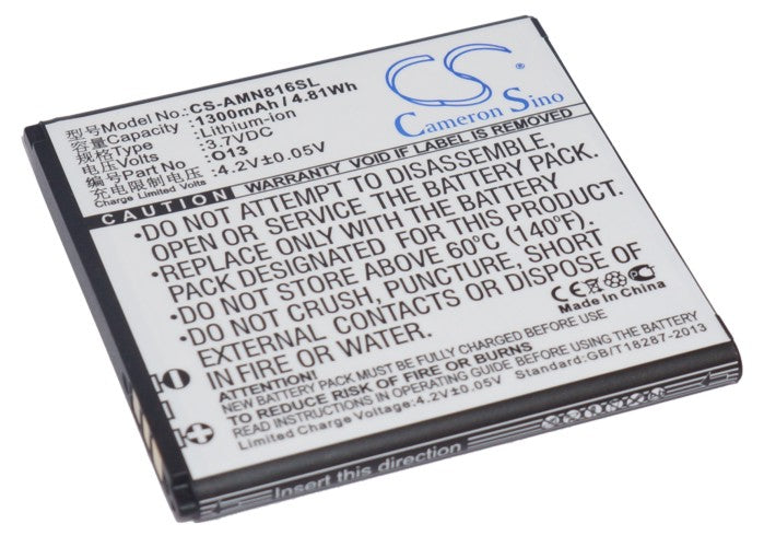 3.7V 1300mAh/4.81Wh Li-ion Mobile/SmartPhone Battery for AMOI