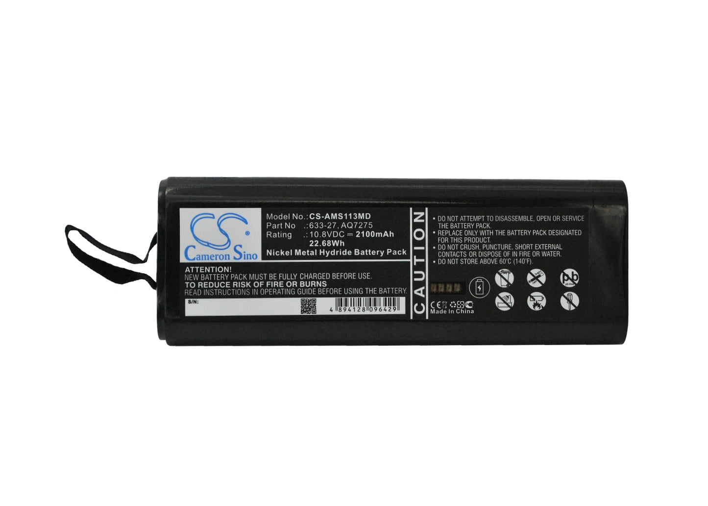 10.8V 2100mAh/22.68Wh Ni-MH Medical Battery for Bard Medsystem