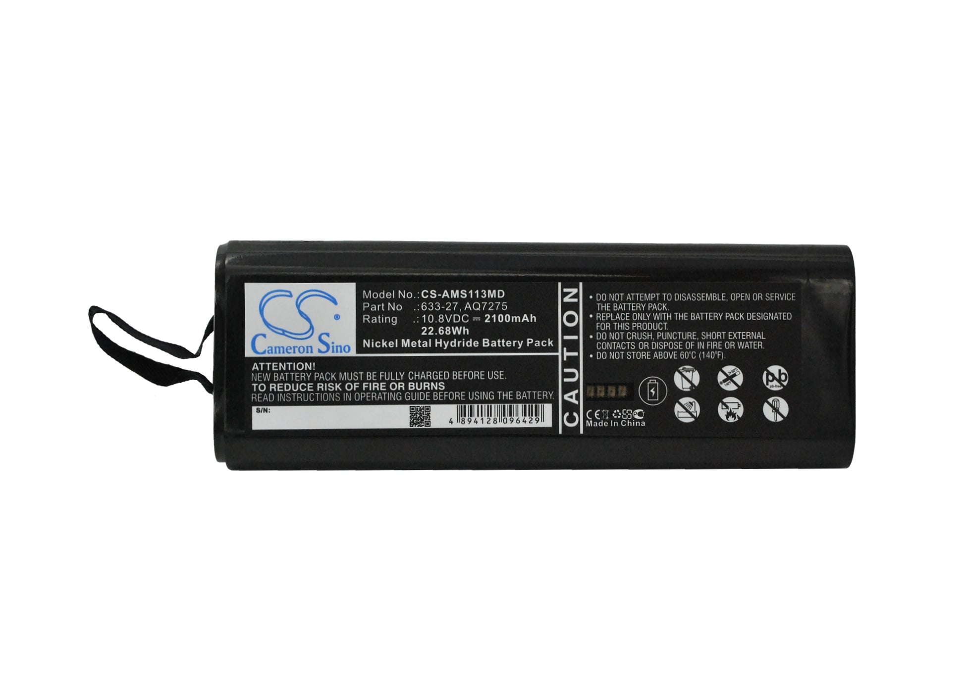 10.8V 2100mAh/22.68Wh Ni-MH Medical Battery for Bard Medsystem