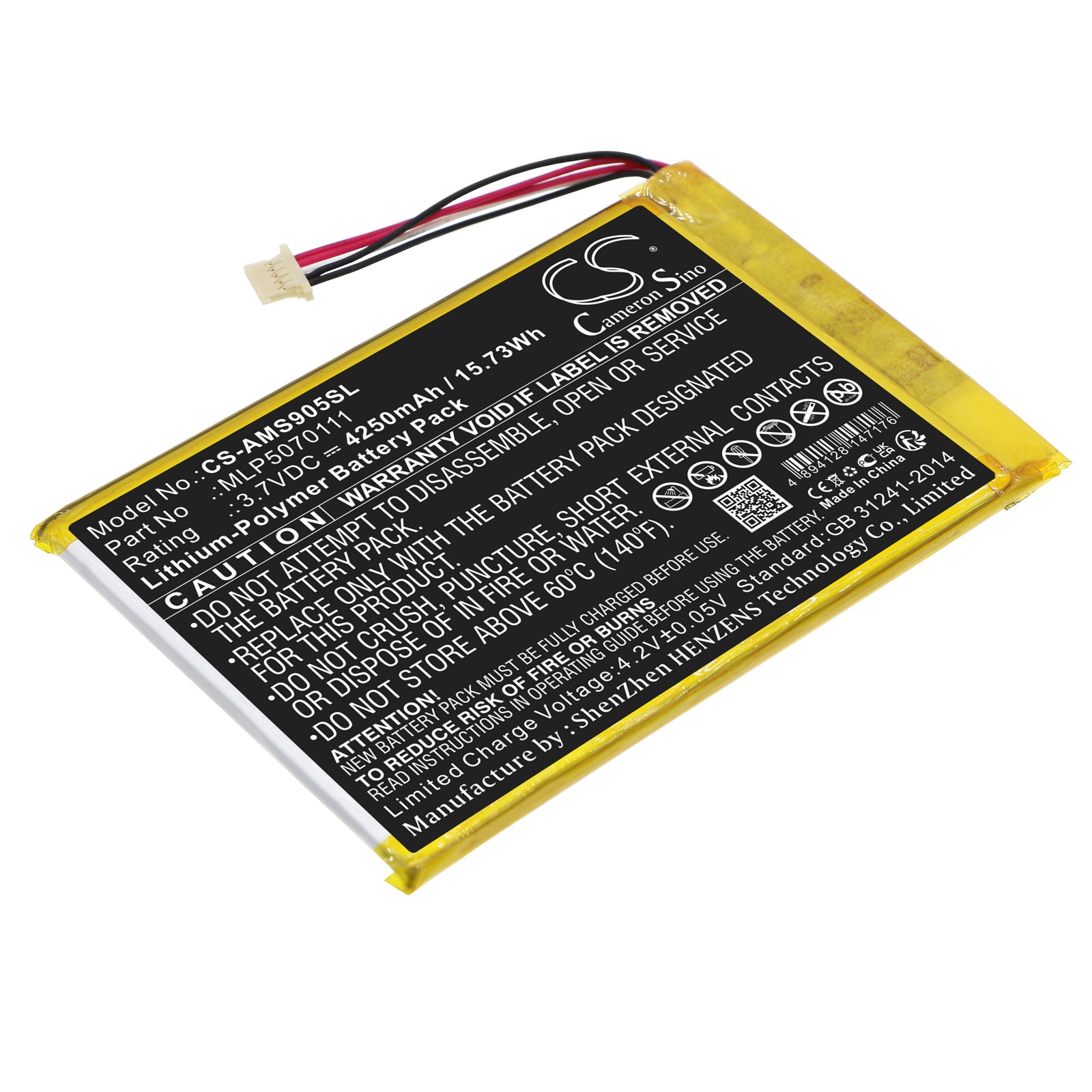 CS-AMS905SL Replacement Battery – Compatible with DS808, DS808K, IM508, MaxiDAS DS808 Scanner, MaxiDAS DS808K Scanner, MaxiIM IM508 Scanner, MaxiSys Mini, MaxiTPMS TS608 Scanne, MK808, MK808BT, MK808IM, MK808TS, MK906, MP808, MP808TS, MS905, MS906, MS906CV, MX808, MX808i, MY905, TS608