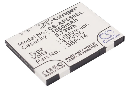 3.7V 1550mAh/5.73Wh Li-ion Mobile/SmartPhone Battery for Vodafone
