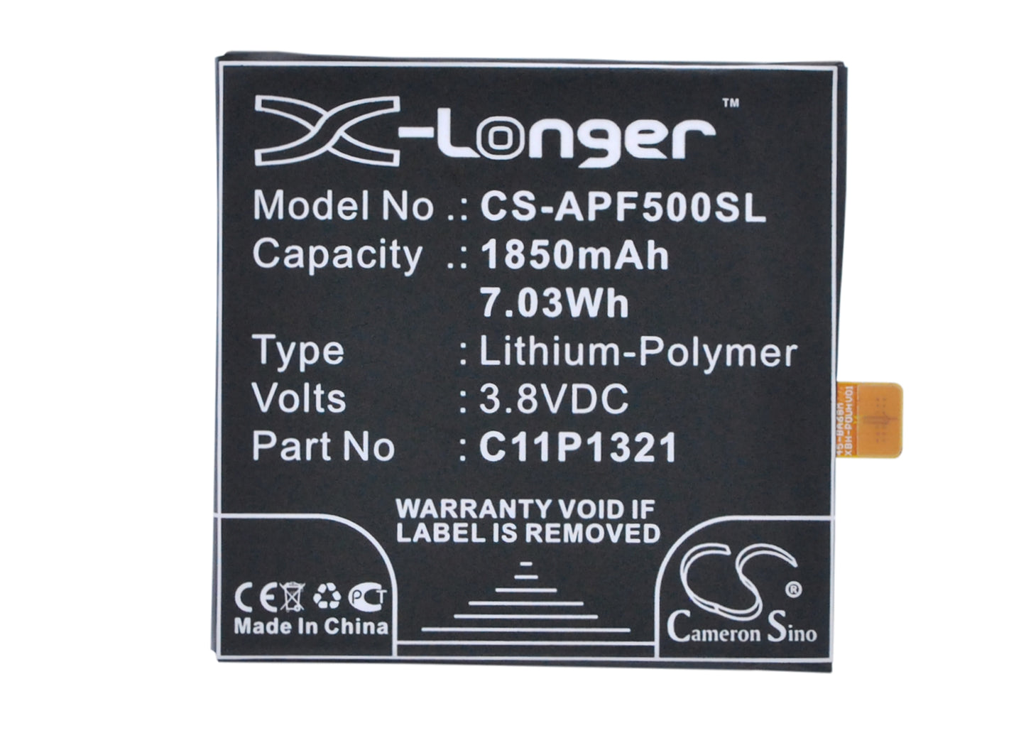 3.8V 1850mAh/7.03Wh Li-Polymer Mobile/SmartPhone Battery for Asus