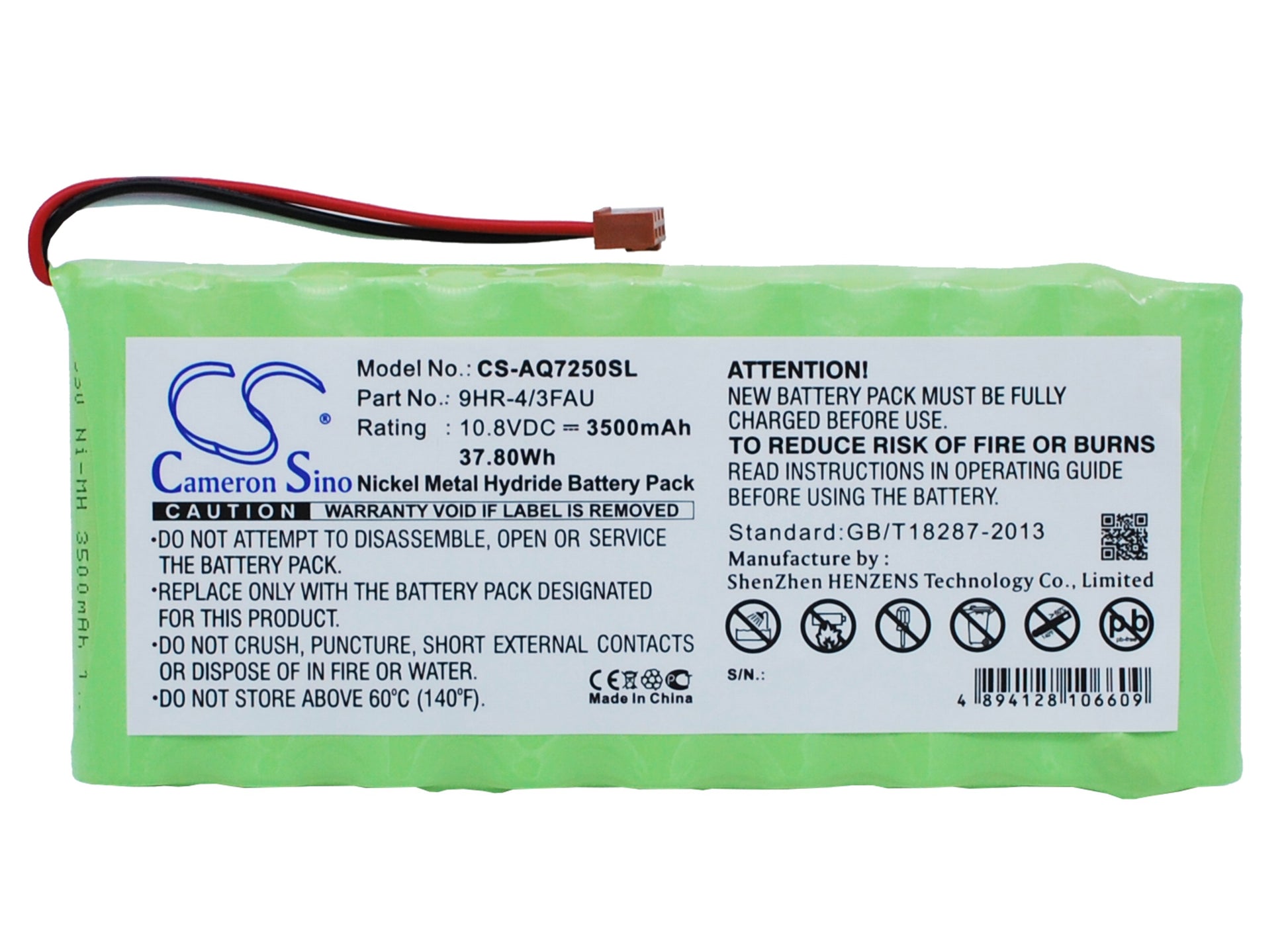 10.8V 3500mAh/37.80Wh Ni-MH Equipment/Survey Battery for Ando