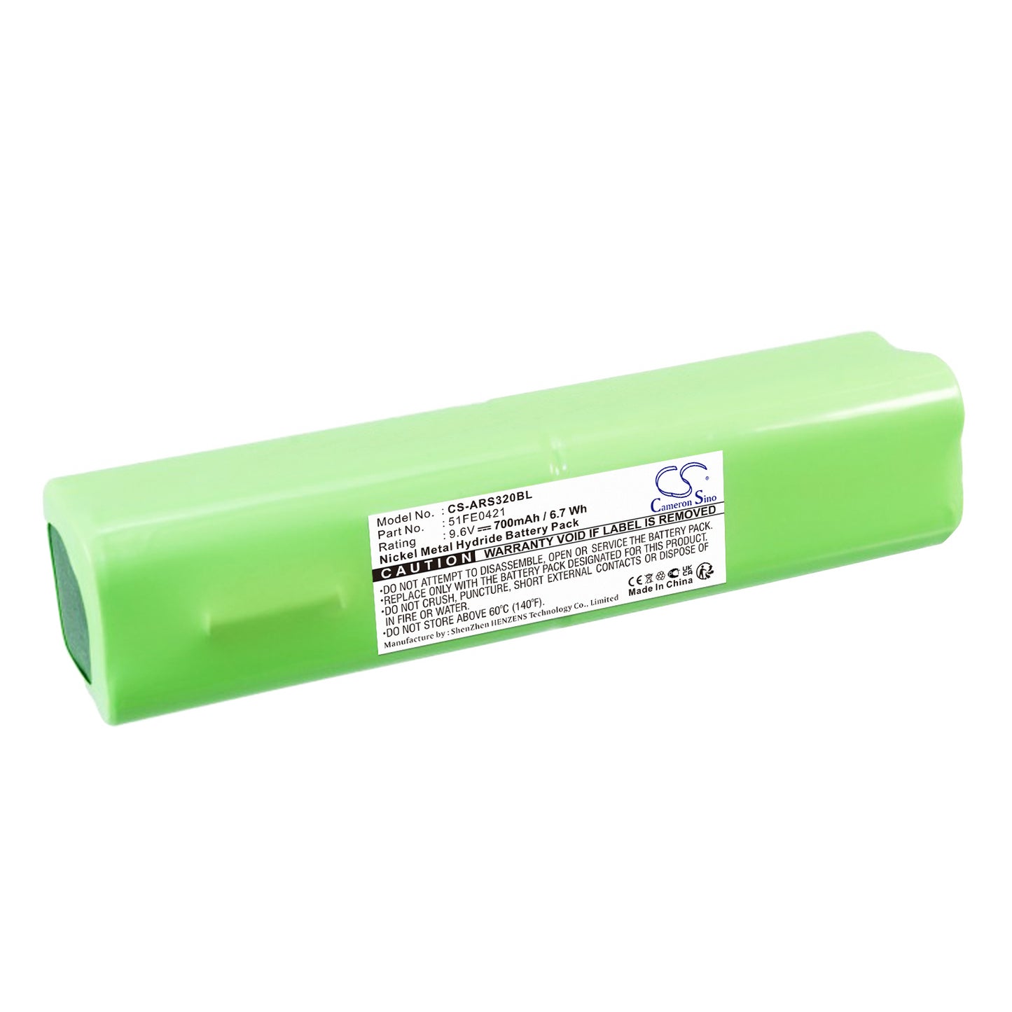 9.6V 700mAh Ni-MH Barcode/Scanner Battery for Allflex