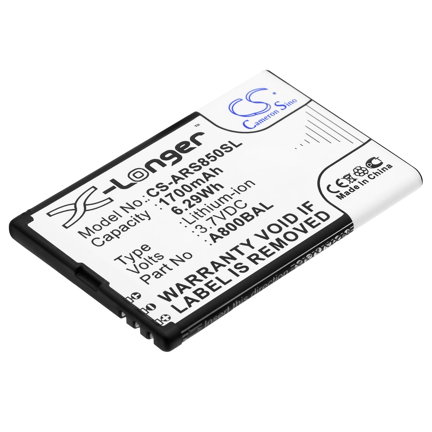 3.7V 1700mAh/6.29Wh Li-ion Mobile/SmartPhone Battery for CPA
