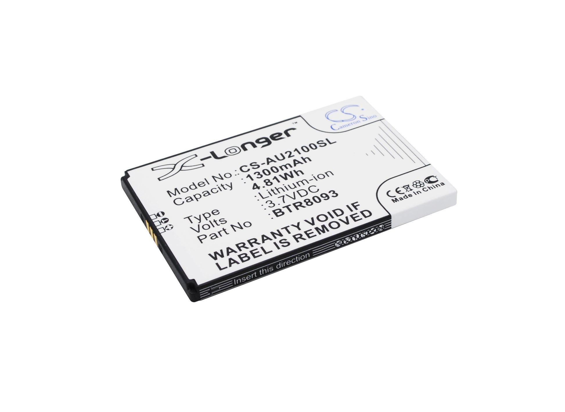 3.7V 1300mAh/4.81Wh Li-ion Mobile/SmartPhone Battery for UTStarcom