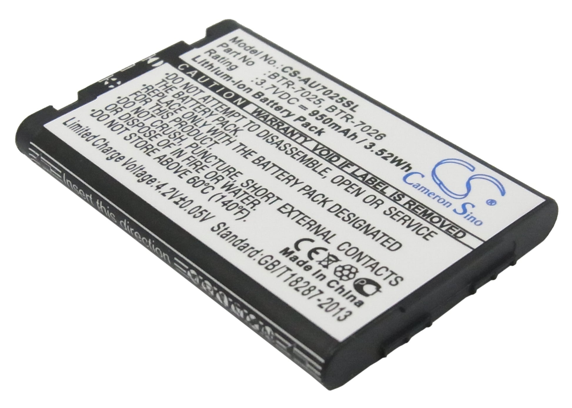 3.7V 950mAh/3.52Wh Li-ion Mobile/SmartPhone Battery for UTStarcom