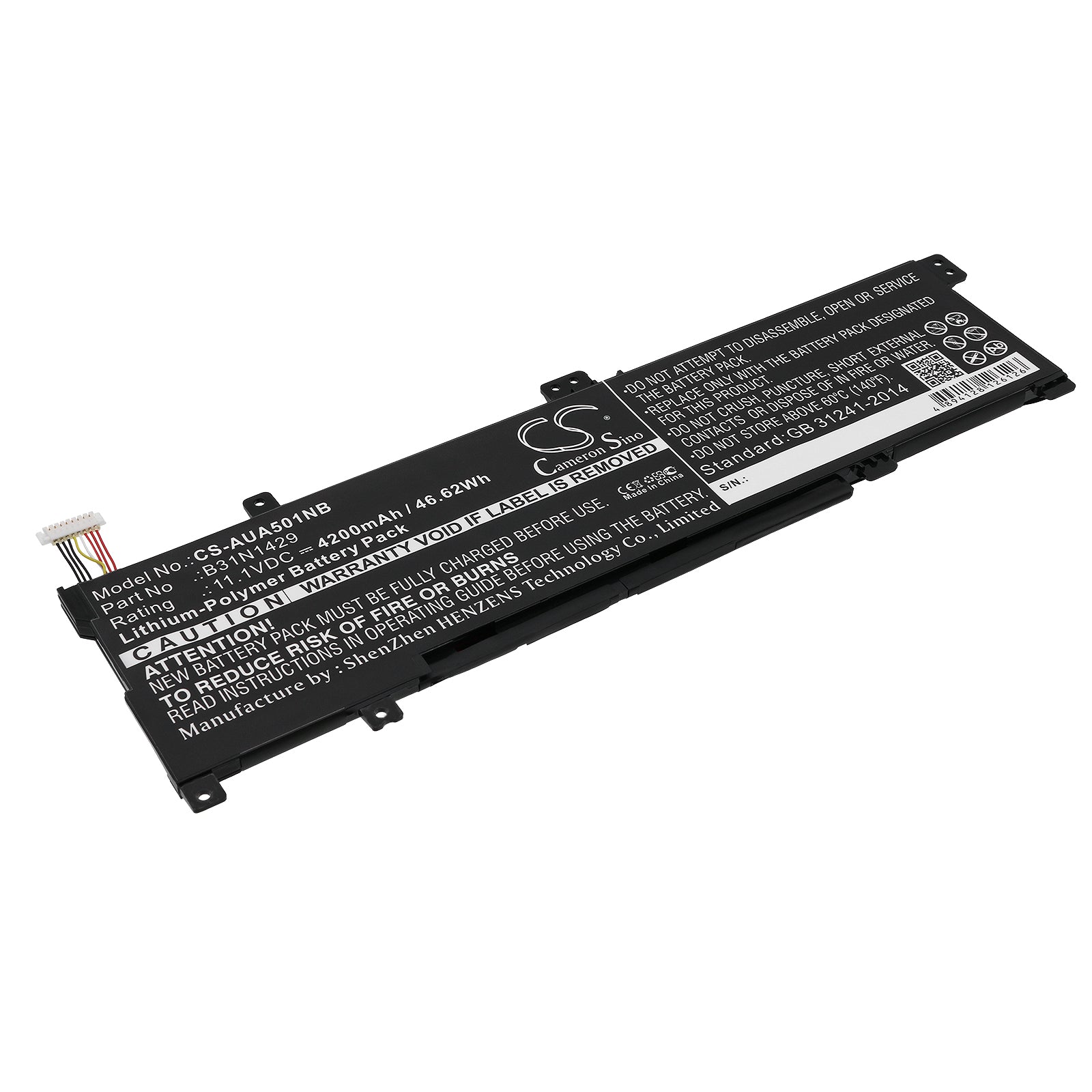 11.1V 4200mAh/46.62Wh Li-Polymer Notebook/Laptop Battery for Asus