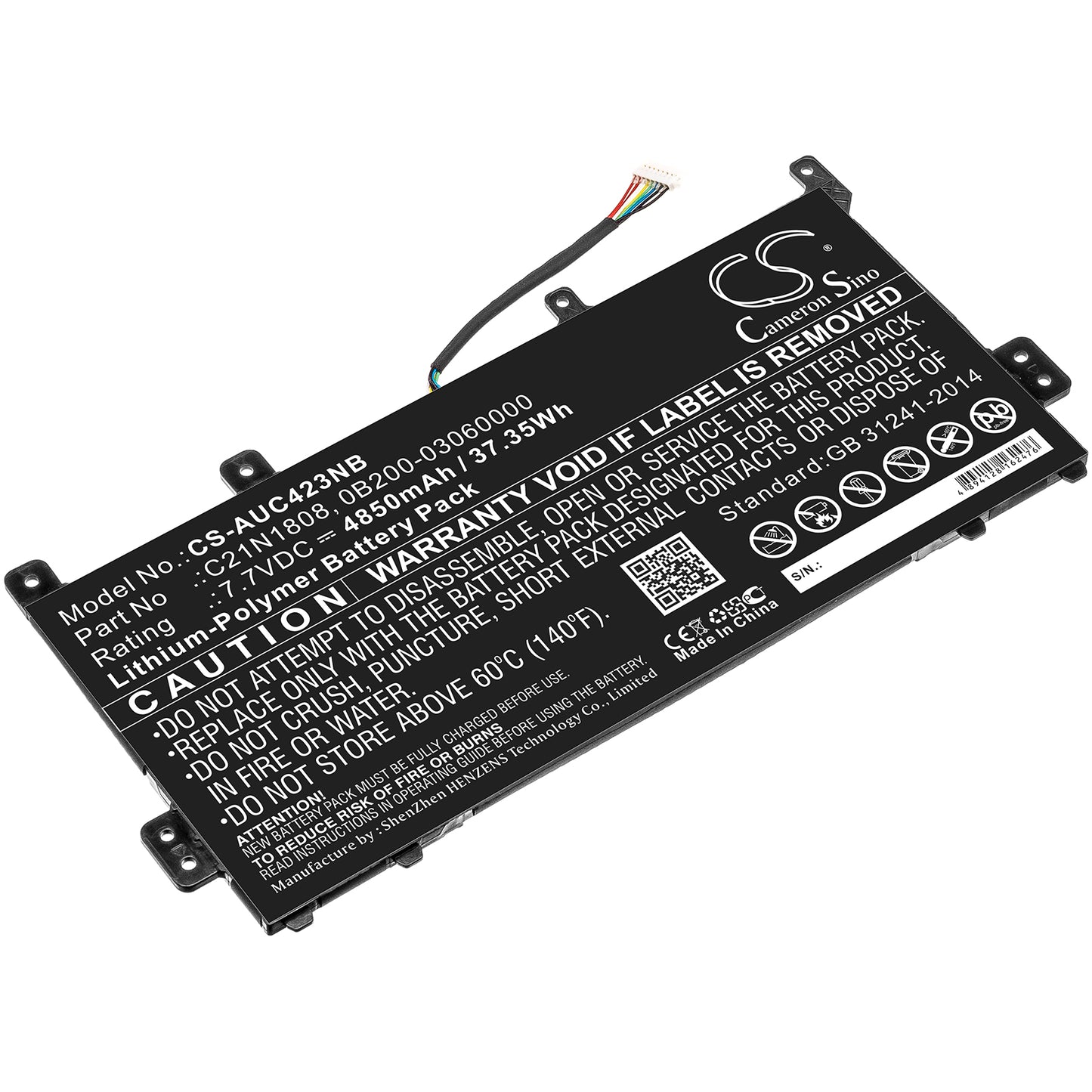 CS-AUC423NB Replacement Battery – Compatible with C423, C423NA, C423NA-0031AN4200, C423NA-1A, C423NA-BV0001, C423NA-BV0017, C423NA-BV0028, C423NA-BV0044, C423NA-BV0051, C423NA-BV0054, C423NA-BV0078, C423NA-BZ0004, C423NA-BZ0027, C423NA-BZ0038, C423NA-BZ0057, C423NA-DH02, C423NA-EB0020, C423NA-EB0033, C423NA-EB0050, C423NA-EB0063, C423NA-EB0108, C423NA-RH91T-CB, C523, C523NA, C523NA-0021AN4200, C523NA-1A, C523NA-A20007, C523NA-A20025, C523NA-A20026, C523NA-A20033, C523NA-A20045, C523NA-A20057,