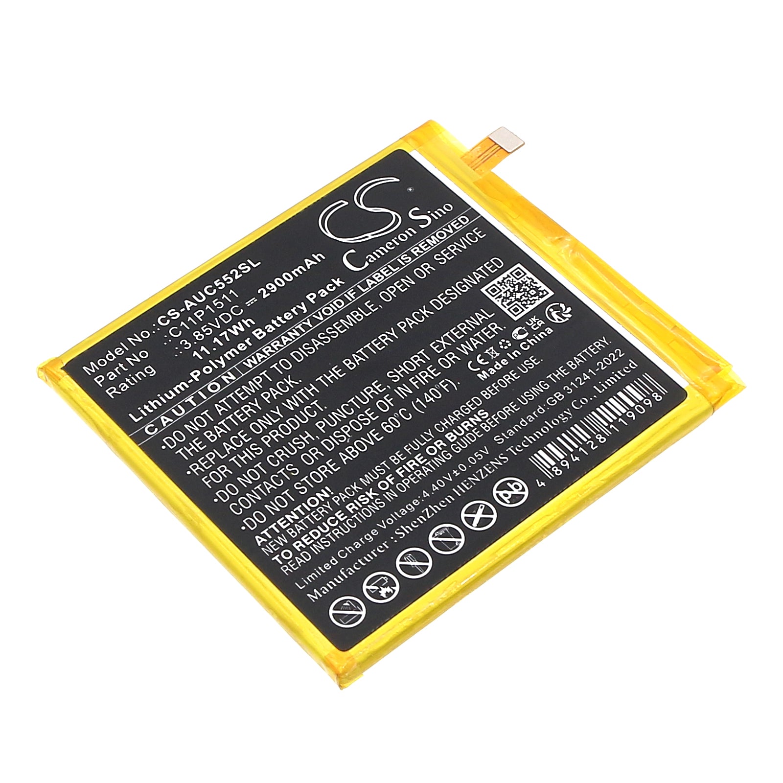 3.85V 2900mAh/11.17Wh Li-Polymer Mobile/SmartPhone Battery for Asus