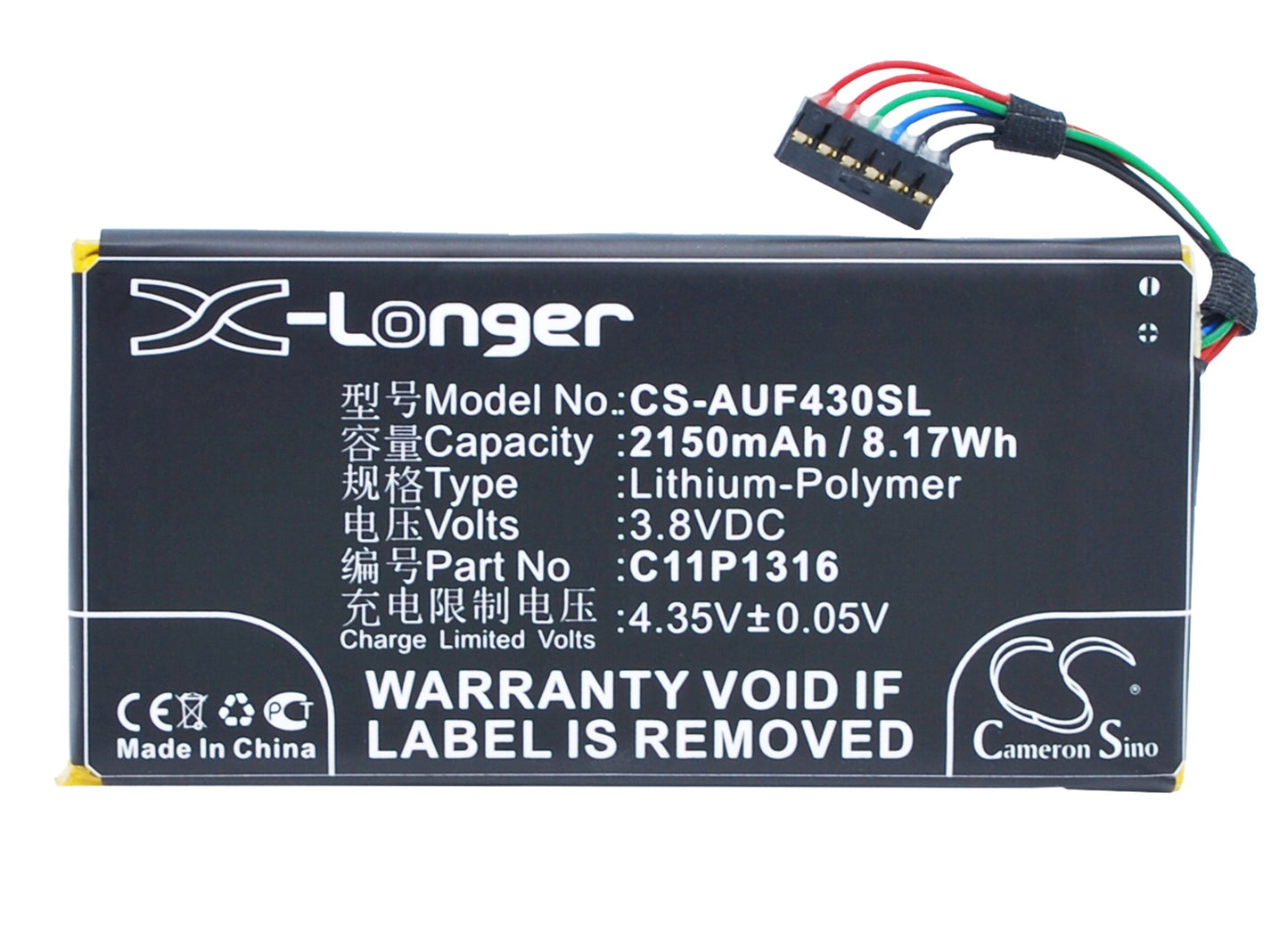 3.8V 2150mAh/8.17Wh Li-Polymer Tablet Battery for Asus