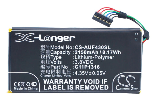 3.8V 2150mAh/8.17Wh Li-Polymer Tablet Battery for Asus